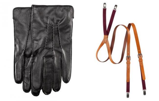 Materiales selectos guantes y tirantes en H&M