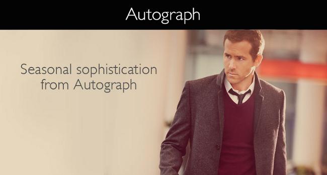 Autograph Ryan Reynolds Marks and Spencer